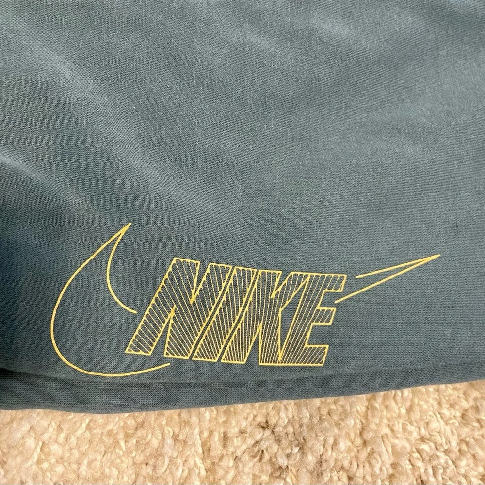 Nike Club Fleece Boys' Large Teal‎ Green Abyss Sweatpants/Joggers Gold Logo